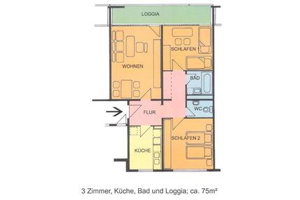 3-Zimmer- Wohnung in kleiner Einheit - Kassel Nordshausen
