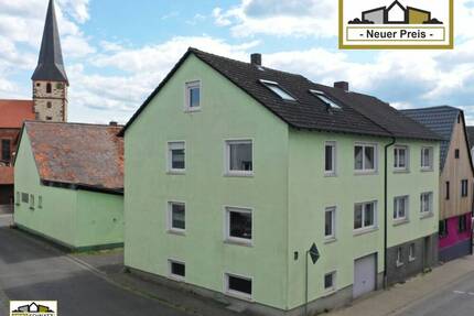 Neuer Preis: Zweifamilienhaus mit Einliegerwohnung und 3 Garagen - Röllbach