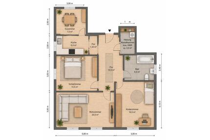 Moderne 3,5Zi. Wohnung ohne Prov. Inkl. Küche, Stellplatz, Keller - Salzgitter Ortschaft Südost