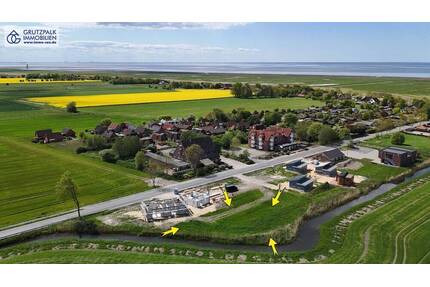 mit 56 Meter Uferlinie, mit Blick zum Nordseedeich, Turmbau mit FernSeeSicht zur Insel Neuwerk mögl. - Wurster Nordseeküste Cappel-Neufeld