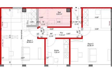 Wohnung zum Mieten in Frechen 1.190,00 € 70 m²
