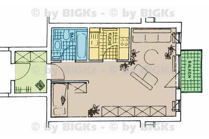 BIGKs: Albrechts:1 12 Zimmer-Wohnung mit Einbauküche,Balkon (-;) - Suhl