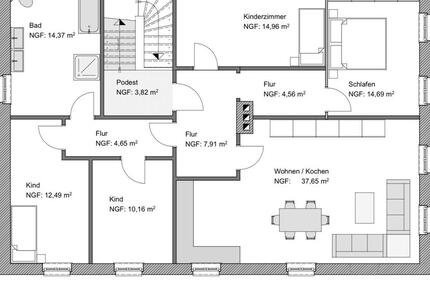 4-5 Raumwohnung 120 qm, Erstbezug - Heideland