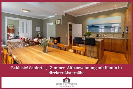 Exklusiv! Möblierte & befristete 5-Zimmer Altbauwohnung mit Kamin in direkter Alsternähe - Hamburg Altstadt