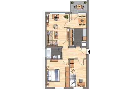 Wohnung zum Mieten in Bergkamen 429,00 € 54.4 m²