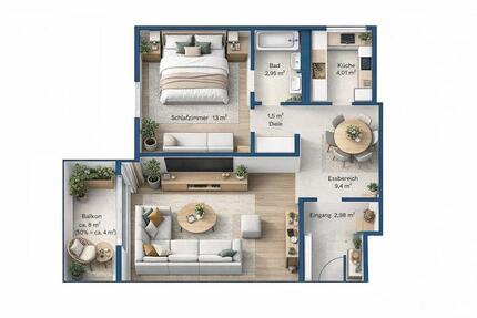 Provisionsfreie 2-Zimmer-Wohnung in Frankfurt-Sachsenhausen - Frankfurt am Main Sachsenhausen Süd