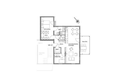 Ideal für Singles und Paare - OG-Wohnung mit Balkon und EBK - Schwieberdingen