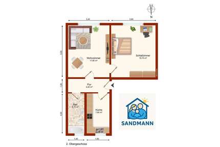 Wohnung zum Mieten in Nossen 289,00 € 54.4 m²