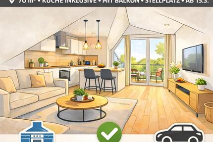 2 Zimmer Wohnung mit Balkon - 700,00&nbsp;EUR Kaltmiete, ca.&nbsp; 70,00&nbsp;m&sup2; in Solms (PLZ: 35606)