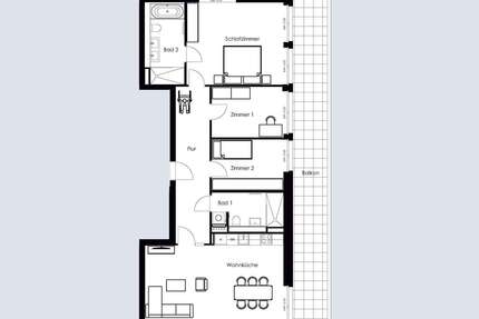 Wohnung zum Mieten in Bruchsal 1.490,40 € 124.2 m²