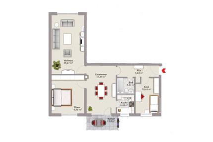 Frisch Renovierte 3.5-Zimmer-Wohnung mit Balkon und TG-Stellplatz - Burghausen