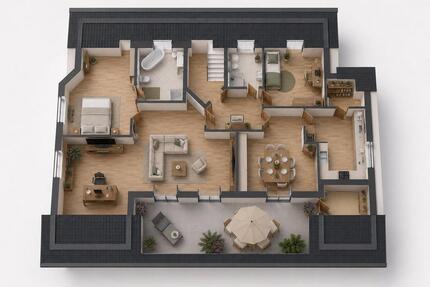 4-Zimmer-Dachterrassenwohnung mit Fernblick in Waldbüttelbrunn