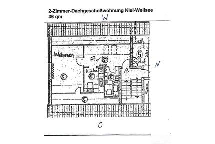 Vermiete 2-Zimmer Dachgeschosswohnung in Kiel-Wellsee - ca.36 m2