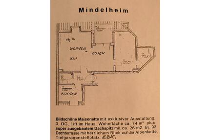 3 Zimmer Maisonette Wohnung in Mindelheim