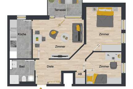 Wohnung zum Mieten in Bovenden 503,03 € 78.11 m²