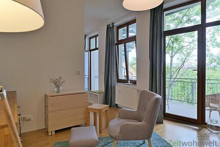 (EF0624_M) Erfurt: Brühlervorstadt, diskretes 1,5-Zimmer-Apartment, mit Parkettböden und großem Balkon, WLAN inklusive