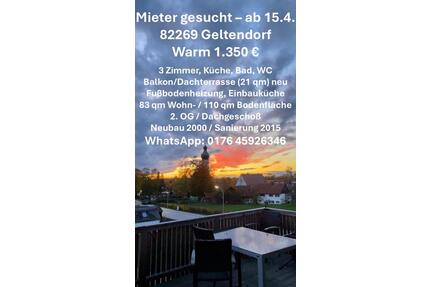 3 Zi.-Wohnung mit Dachterrasse - 1.120,00&nbsp;EUR Kaltmiete, ca.&nbsp; 83,00&nbsp;m&sup2; in Geltendorf (PLZ: 82269)