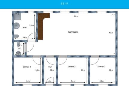 4-Zimmer Wohnung auf dem Land - 1.130,00&nbsp;EUR Kaltmiete, ca.&nbsp; 88,00&nbsp;m&sup2; in Hohenwestedt (PLZ: 24594)