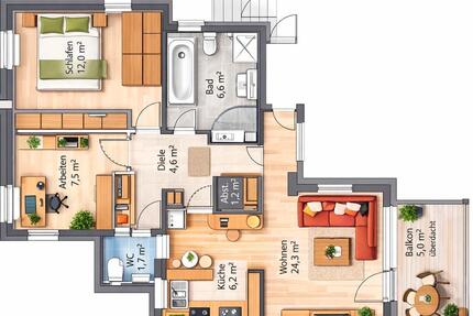 Helle 3 Zimmer Wohnung in Top Lage Ulm