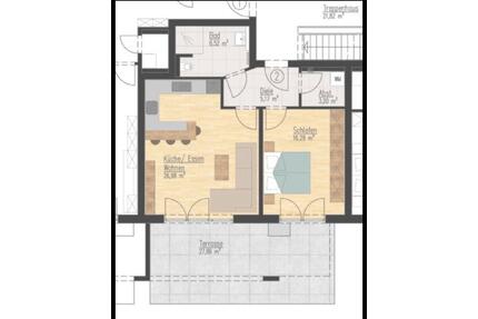 Helle 2-Zimmer Wohnung Terassenwohnung in Waldkraiburg