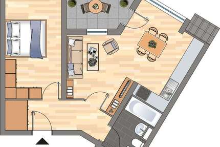 Wohnung zum Mieten in Bobenheim-Roxheim 408,00 € 46.76 m²