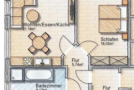 Moderne 2-Raum-Wohnung mit offener Küche in Reichenwalde - Storkow (Mark)