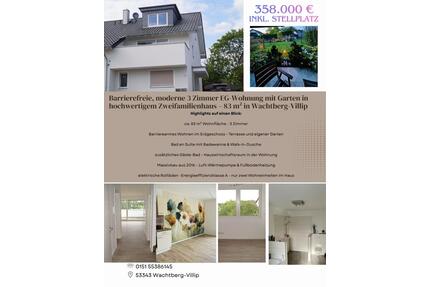 Barrierefreie, moderne 3-Zimmer-EG-Wohnung mit Garten & Terrass - Wachtberg