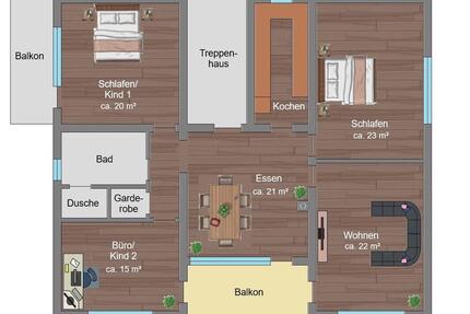 Großzugige 5-Zimmer Wohnung mit 2 Balkonen in ruhiger Lage - Mittenaar