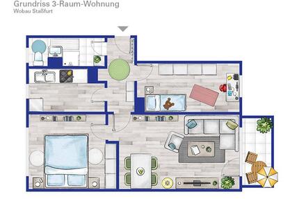 3 Raum-Wohnung mit Balkon und schönem Blick ins Grüne - Staßfurt