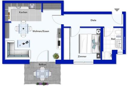 Gepflegte 2-Zimmer-Wohnung im 2. OG mit Balkon in Hildesheim