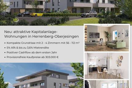 Neubau.eine schöne 3-Zimmer Erdgeschosswohnung mit Gartenanteil, Bezugsfertig März 2027, bereits 60% verkauft - Herrenberg Oberjesingen