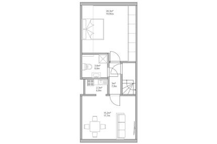 Erstbezug nach Renovierung | DG-Wohnung mit Klimaanlage - Bad Rappenau