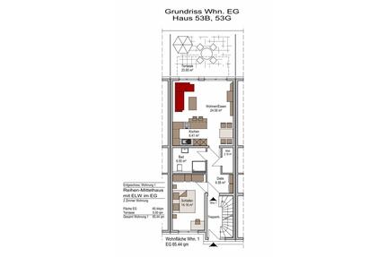Schöne, helle Erdgeschoss 2-Zimmerwohnung mit Garten - Bielefeld Heepen