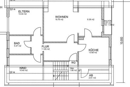 Dachgeschosswohnung - 970,00&nbsp;EUR Kaltmiete, ca.&nbsp; 87,00&nbsp;m&sup2; in Wittlich (PLZ: 54516)