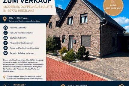 Doppelhaus Hälfte - 283.000,00&nbsp;EUR Kaufpreis, ca.&nbsp; 110,00&nbsp;m&sup2; in Herzlake (PLZ: 49770)