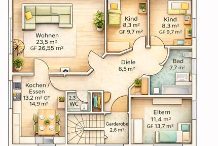 Helle 4 Zimmer DG Wohnung Olpe OT