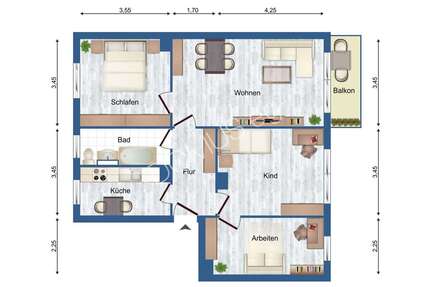 NEU -frisch renoviert. Gut geschnittene 4 Zimmer mit Balkon und Einbauküche. Flexibel ab 6 Monate ! - Annaburg