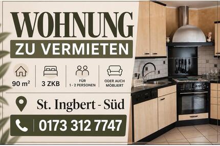 3ZKB in st.Ingbert -Süd zu vermieten - Sankt Ingbert