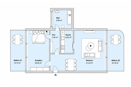 Schönes Penthouse mit zwei Dachgärten - Münster Gievenbeck