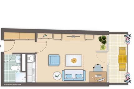 Wohnung Studio Einzelappartment mit Balkon in Erlangen