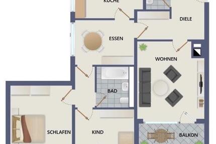 Frisch Renovierte 3 Zimmer Wohnung mit Balkon in Radevormwald - Remscheid Remscheid-Süd
