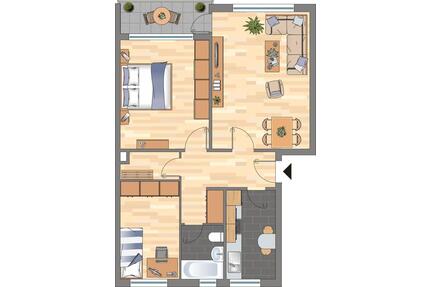 Demnächst verfügbar! 3-Zimmer-Wohnung mit Balkon in Kiel Mettenhof - Melsdorf