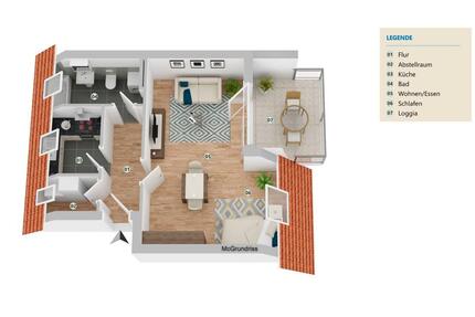 möblierte 1 Zi.-Whg. mit Dachterrasse - Gifhorn