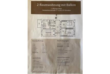 2-Raum-Wohnung in Dresden-Friedrichstadt Nahe Club Gisela