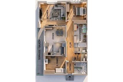 Helle 4 Zimmer Wohnung (128 m²) mit großem Balkon - Egg an der Günz