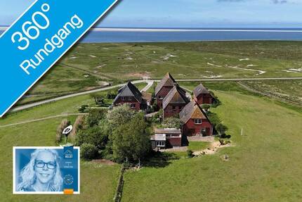 FREI Horizonte ringsum SCHWALBENHOF Glasfaser Mehrere Gebäude + Stall Hallig Hooge