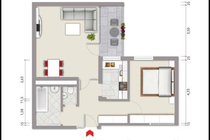 Frisch sanierte 2 Zimmer Erdgeschoss Wohnung- Option Verkauf - Steinheim an der Murr