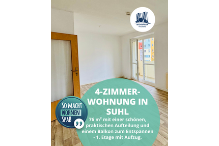 Wohnung zum Mieten in Suhl 420,00 € 76.7 m²