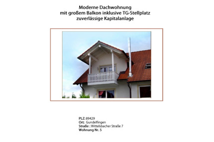 3-Zimmer Wohnung inkl. TG-Stellplatz zum Verkauf - Privatverkauf! - Gundelfingen an der Donau