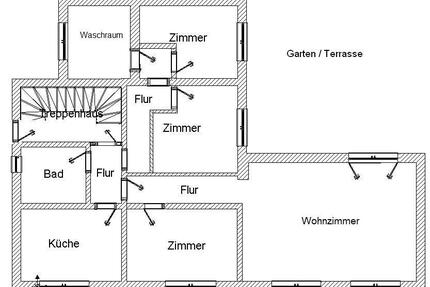Neu renovierte 5-Zimmer-Wohnung mit großer Terrasse & Garten - Sankt Katharinen